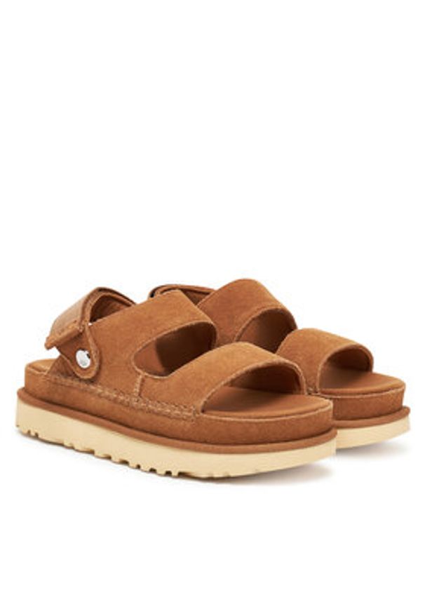 Ugg Sandały W Goldenstar Glide 1167399 Brązowy. Kolor: brązowy. Materiał: zamsz, skóra