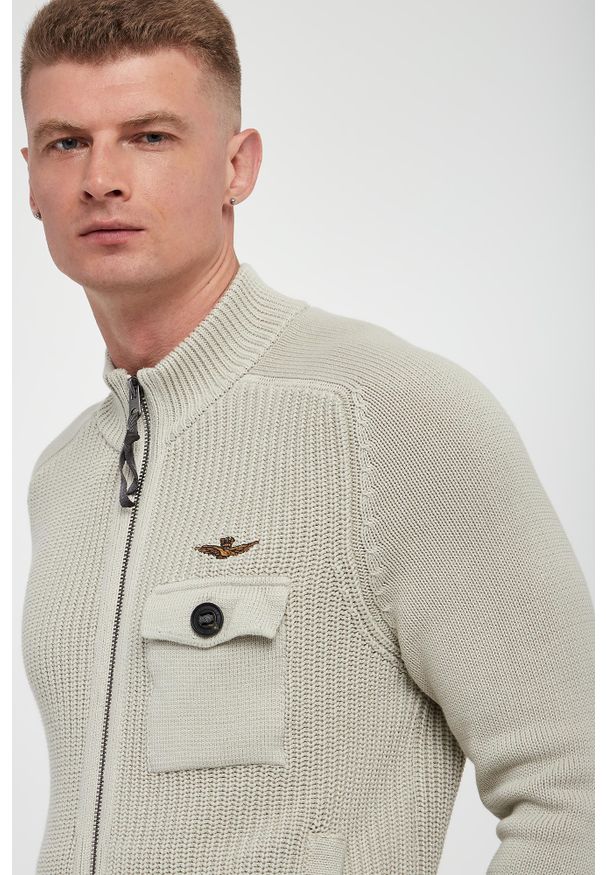 Aeronautica Militare - Sweter męski zapinany na zamek AERONAUTICA MILITARE