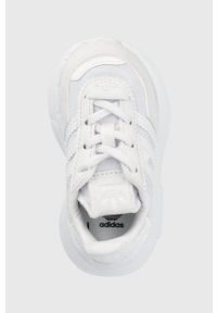 adidas Originals buty dziecięce Retropy GW3317 kolor biały. Nosek buta: okrągły. Zapięcie: sznurówki. Kolor: biały. Materiał: guma. Wzór: nadruk #5