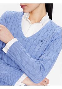 Polo Ralph Lauren Sweter 211891641003 Niebieski Slim Fit. Typ kołnierza: polo. Kolor: niebieski. Materiał: bawełna #4