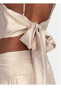 ACCESS FASHION Top 53-2021-922 Złoty Slim Fit. Kolor: złoty. Materiał: syntetyk #4