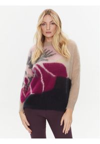 Marella Sweter Gineceo 2333662137200 Beżowy Regular Fit. Kolor: beżowy. Materiał: syntetyk