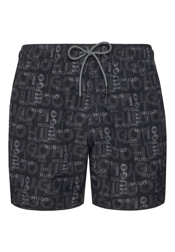 Hugo - HUGO Szorty kąpielowe Rik 50533795 Szary Regular Fit. Kolor: szary. Materiał: syntetyk