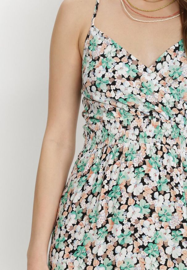 Born2be - Miętowa Sukienka Idaphishae. Kolor: miętowy. Materiał: bawełna, tkanina. Długość rękawa: na ramiączkach. Sezon: lato. Typ sukienki: kopertowe. Długość: maxi