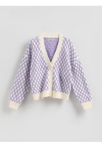 Reserved - Kardigan ze strukturalnym wzorem - wielobarwny. Materiał: dzianina #1