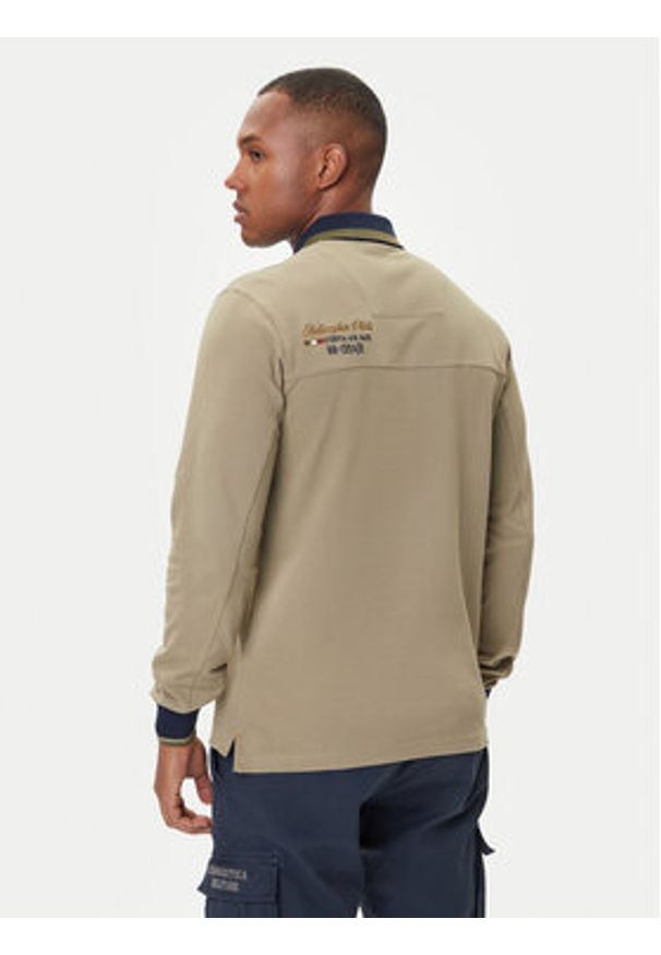 Aeronautica Militare Polo 252PO1896UP00173 Khaki Regular Fit. Typ kołnierza: polo. Kolor: brązowy. Materiał: bawełna