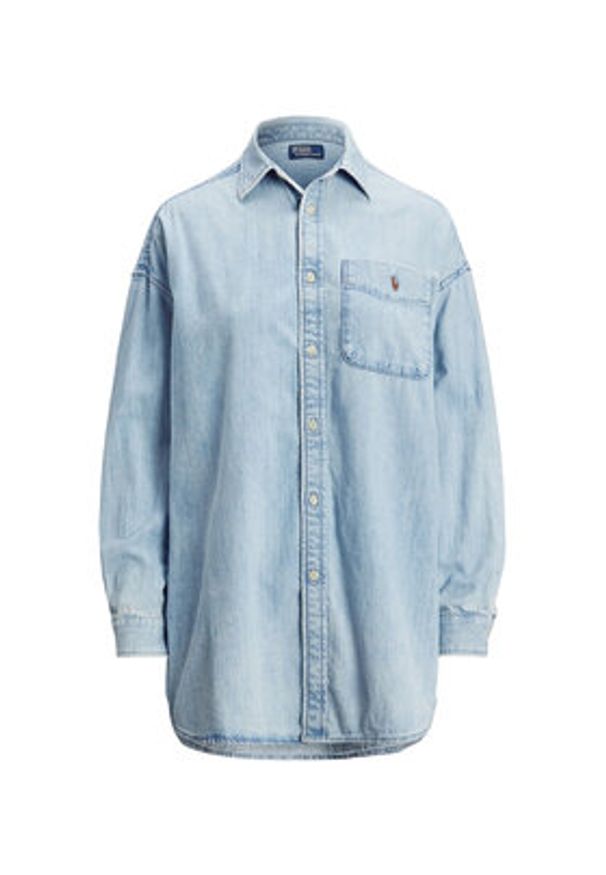 Polo Ralph Lauren Koszula jeansowa 211964726001 Niebieski Oversize. Typ kołnierza: polo. Kolor: niebieski. Materiał: bawełna