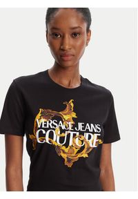 Versace Jeans Couture T-Shirt 79HAHE06 CJ00E Czarny Regular Fit. Kolor: czarny. Materiał: bawełna #5