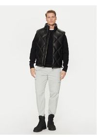 Hugo - HUGO Bezrękawnik Borintino2441 50527323 Czarny Slim Fit. Kolor: czarny. Materiał: skóra. Długość rękawa: bez rękawów #6