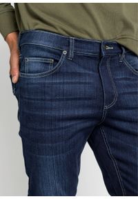 Dżinsy z miękkiego materiału ze stretchem Slim Fit Straight bonprix ciemny denim. Kolor: niebieski. Materiał: poliester, materiał, elastan, bawełna #5