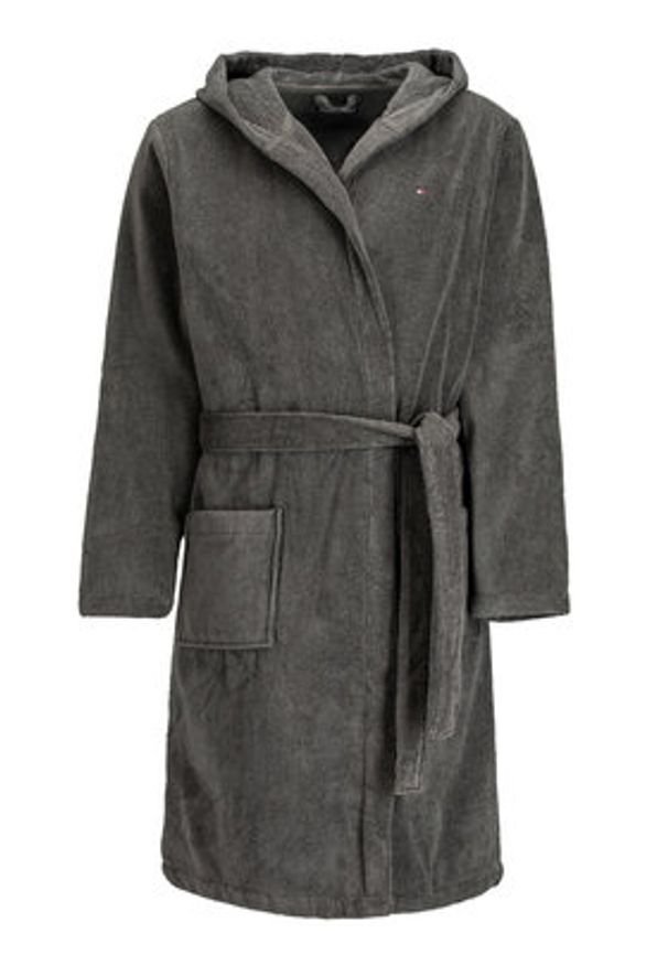 TOMMY HILFIGER - Tommy Hilfiger Szlafrok Icon Hooded Bathrobe 2S87905573 Szary. Kolor: szary. Materiał: bawełna
