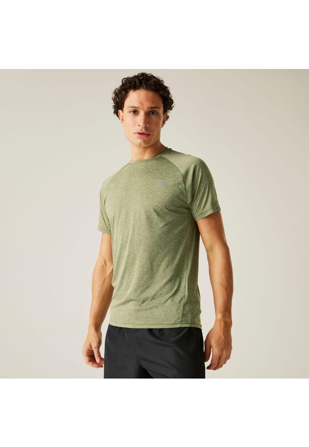 DARE 2B - Koszulka Accelerate Mens Active. Kolor: zielony. Materiał: tkanina. Wzór: nadruk. Sport: turystyka piesza