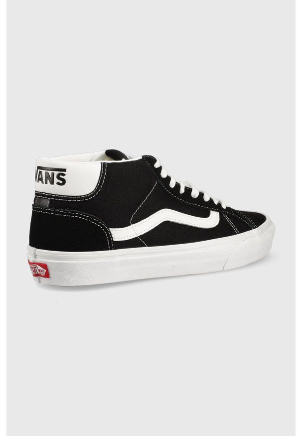 Vans sneakersy Mid Skool męskie kolor czarny. Nosek buta: okrągły. Zapięcie: sznurówki. Kolor: czarny. Materiał: guma. Szerokość cholewki: normalna