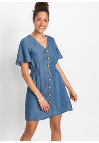 Sukienka dżinsowa TENCEL™ Lyocell z guzikami z tworzywa w optyce masy rogowej bonprix niebieski "stone”. Kolor: niebieski. Materiał: lyocell. Sezon: lato #6