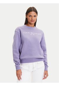TOMMY HILFIGER - Tommy Hilfiger Bluza WW0WW39791 Fioletowy Relaxed Fit. Kolor: fioletowy. Materiał: syntetyk
