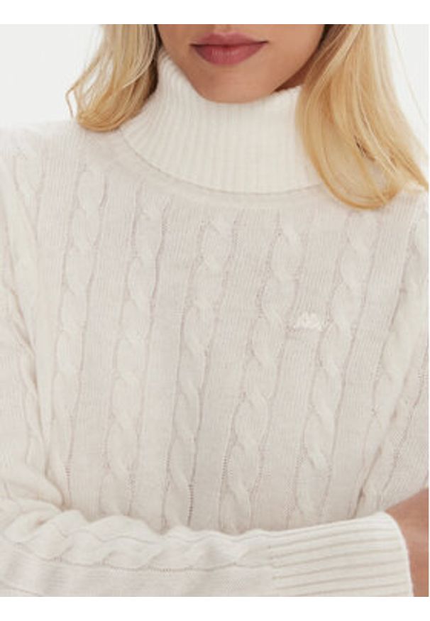 Robe di Kappa Golf Hevia 621118W Écru Regular Fit. Typ kołnierza: golf. Kolor: kremowy. Materiał: wełna