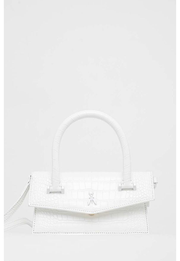 Patrizia Pepe torebka skórzana kolor biały. Kolor: biały. Materiał: skórzane