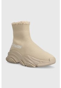 Steve Madden sneakersy Partisan kolor beżowy SM11002215. Nosek buta: okrągły. Kolor: beżowy. Materiał: guma. Szerokość cholewki: normalna. Obcas: na platformie #2