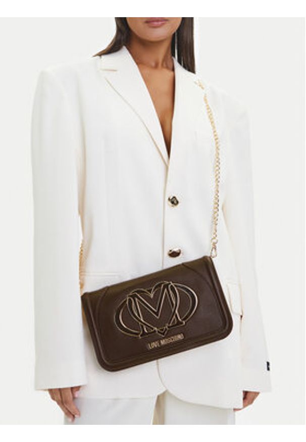 Love Moschino - LOVE MOSCHINO Torebka JC4010PP1NLG0301 Brązowy. Kolor: brązowy. Materiał: skórzane