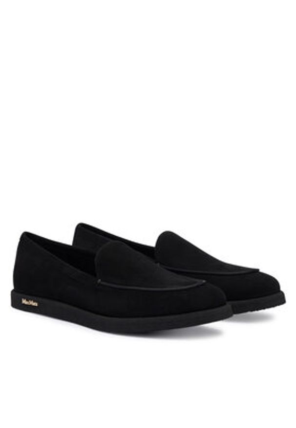 Max Mara Mokasyny Softymoc 2524526251600 Czarny. Kolor: czarny. Materiał: nubuk, skóra