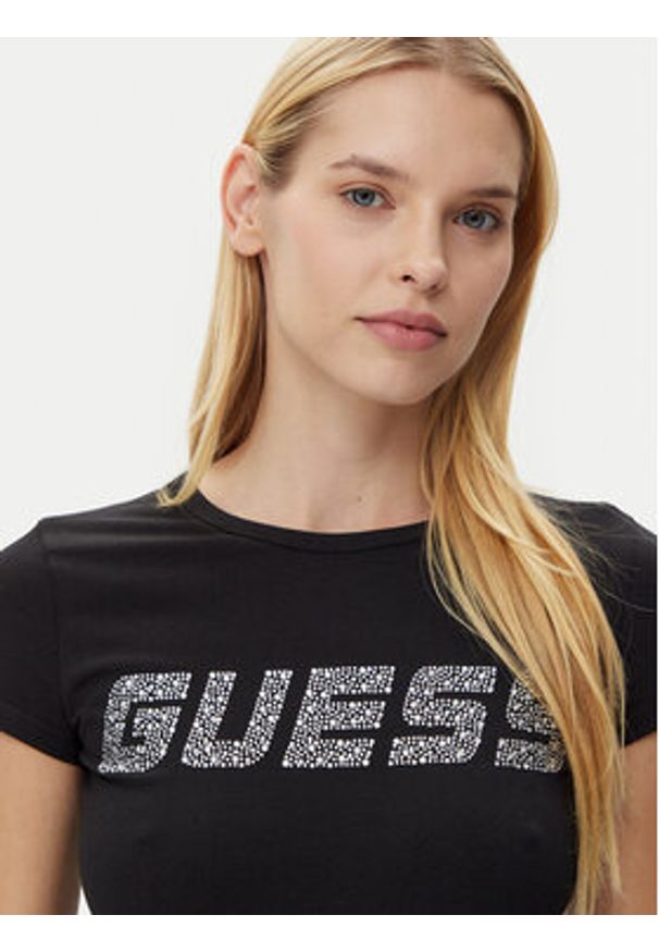 Guess T-Shirt V5GI20 J1314 Czarny Regular Fit. Kolor: czarny. Materiał: bawełna