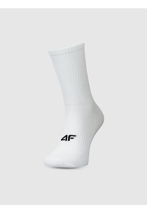 4f - 4F Skarpetki casual do połowy łydki (3-pack) męskie - białe 39-42. Kolor: biały. Materiał: bawełna, włókno, materiał, poliamid