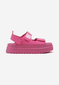 Renee - Fuksjowe Sandały Chunky na Platformie z Zapięciem na Rzep Lorovia. Okazja: na co dzień. Zapięcie: rzepy. Kolor: różowy. Obcas: na platformie. Styl: casual #6