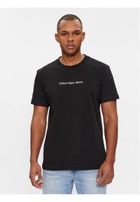 Calvin Klein Jeans T-Shirt Mirrored J30J324646 Czarny Regular Fit. Kolor: czarny. Materiał: bawełna #1