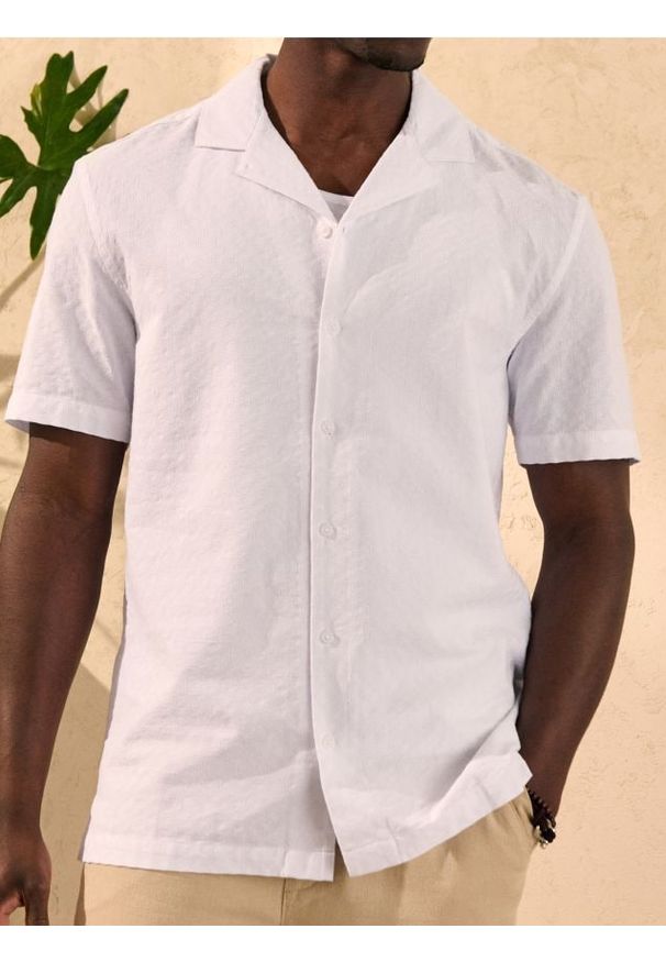 Sinsay - Bawełniana koszula - biały. Kolor: biały. Materiał: bawełna