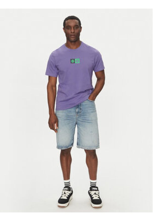Element T-Shirt ELYZT00492 Fioletowy Regular Fit. Kolor: fioletowy. Materiał: bawełna