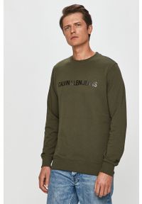 Calvin Klein Jeans - Bluza. Okazja: na co dzień. Kolor: zielony. Wzór: nadruk. Styl: casual #1