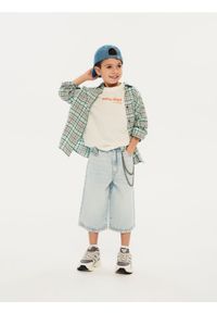 Reserved - Bawełniany t-shirt z nadrukiem - złamana biel. Materiał: bawełna. Wzór: nadruk