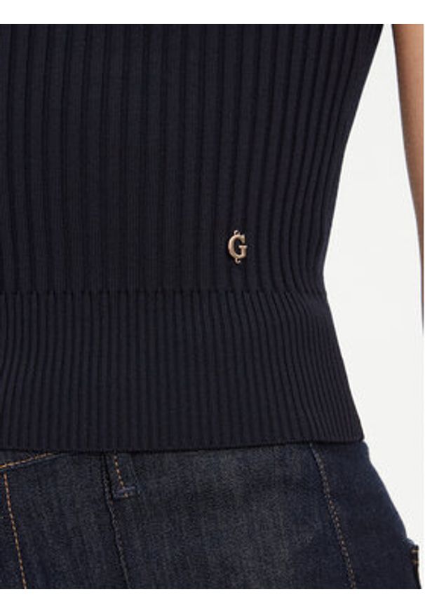 Guess Sweter W5YR04 Z0040 Granatowy Regular Fit. Kolor: niebieski. Materiał: syntetyk