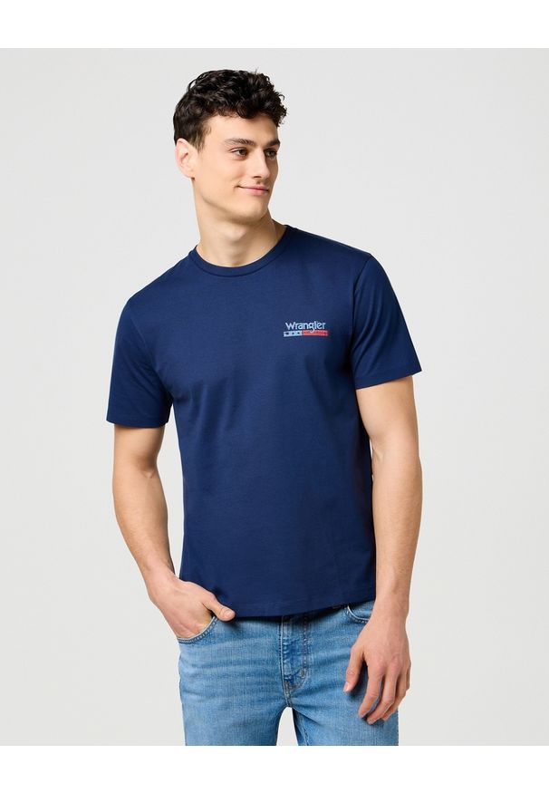 Wrangler - MESKA KOSZULKA WRANGLER SMALL AMERICANA TEE NAVY 112371410