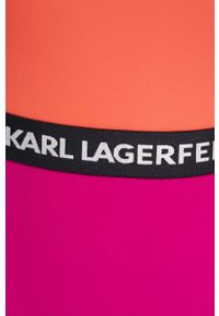 Karl Lagerfeld jednoczęściowy strój kąpielowy kolor różowy miękka miseczka. Kolor: różowy. Materiał: materiał #2