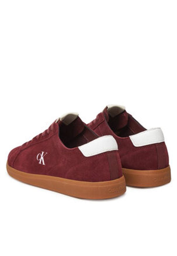Calvin Klein Jeans Sneakersy Low Profile Cupsole Su YM0YM01321 Bordowy. Kolor: czerwony. Materiał: zamsz, skóra