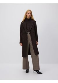 Reserved - Luźne spodnie w kant z paskiem - wielobarwny. Materiał: wiskoza, tkanina #1