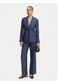 Weekend Max Mara Marynarka Nalut 2615041072 Granatowy Regular Fit. Kolor: niebieski. Materiał: len #2