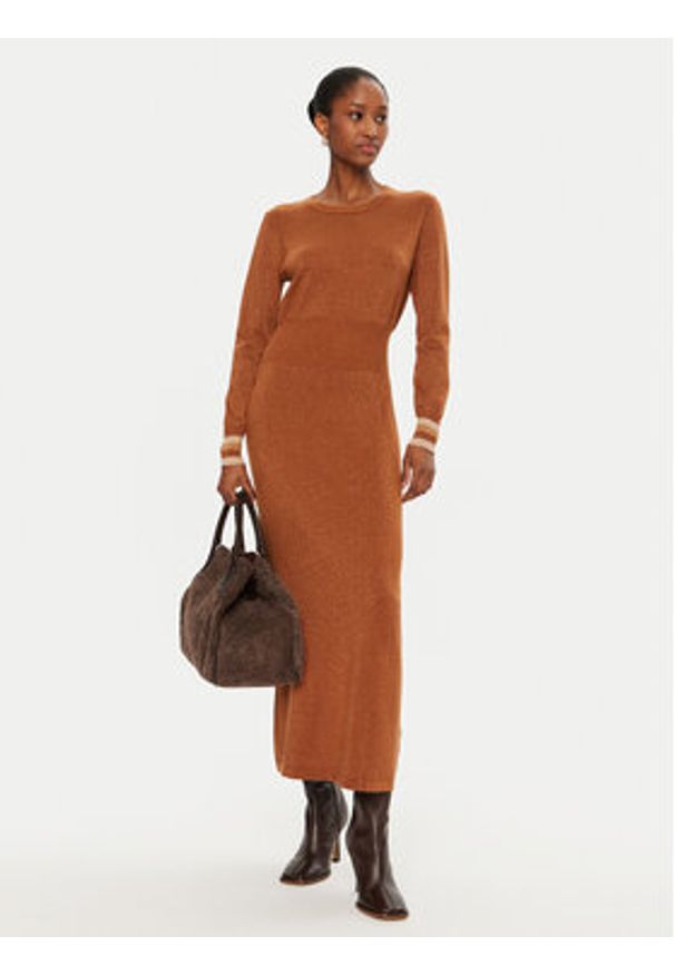 Gaudi Sukienka dzianinowa 421BD13009 Brązowy Slim Fit. Kolor: brązowy. Materiał: syntetyk, wiskoza