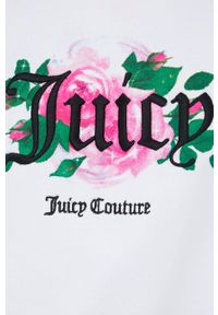 Juicy Couture bluza damska kolor biały z aplikacją. Okazja: na co dzień. Kolor: biały. Wzór: aplikacja. Styl: casual