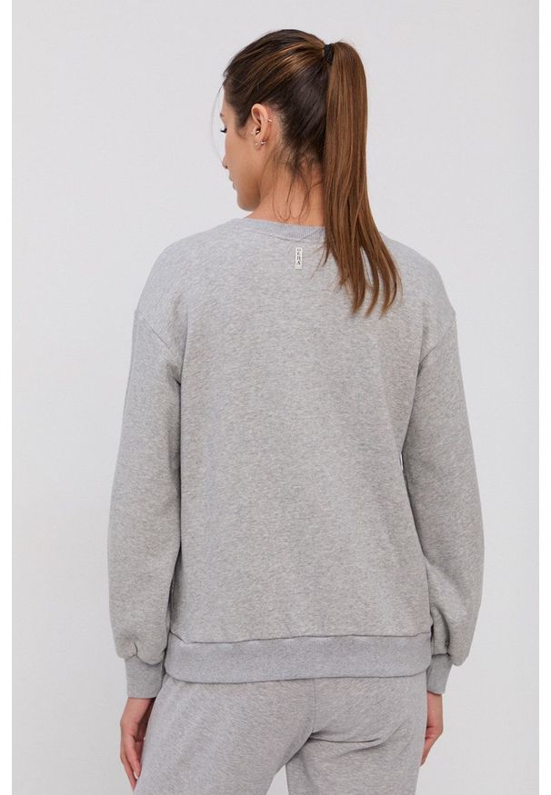 Deha - Bluza. Kolor: szary. Materiał: włókno, syntetyk, dzianina, materiał. Wzór: nadruk