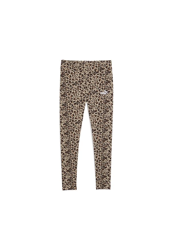 Puma - Damskie legginsy Essentials ze zwierzęcym nadrukiem PUMA Toasted Almond Beige. Kolor: beżowy. Wzór: motyw zwierzęcy, nadruk. Sport: fitness