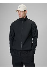 4f - 4F Kurtka softshell wiatroodporna membrana 5000 męska - czarna 3XL. Typ kołnierza: kołnierzyk stójkowy. Kolor: czarny. Materiał: softshell. Sport: turystyka piesza #1
