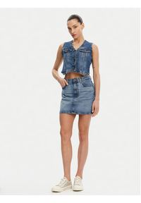 Guess Jeans Kamizelka W5GN74 D5M46 Granatowy Regular Fit. Kolor: niebieski. Materiał: bawełna