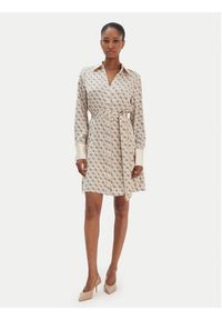 Guess Sukienka koszulowa W6RK90 WF1T2 Beżowy Regular Fit. Kolor: beżowy. Materiał: syntetyk. Typ sukienki: koszulowe #5