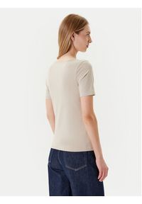 United Colors of Benetton - United Colors Of Benetton T-Shirt 3FJHD401P Beżowy Slim Fit. Kolor: beżowy. Materiał: bawełna