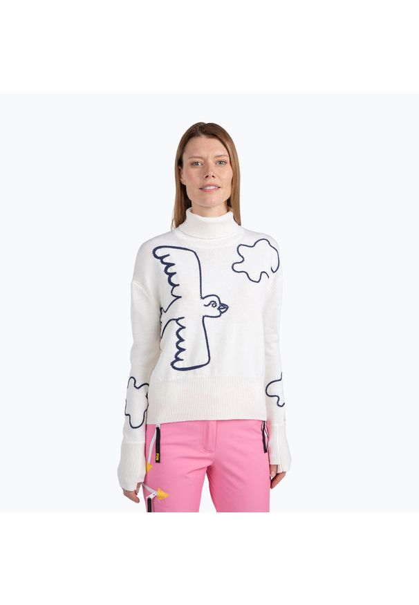 Sweter damski Rossignol Jcc Roll Neck. Kolor: biały. Sport: turystyka piesza