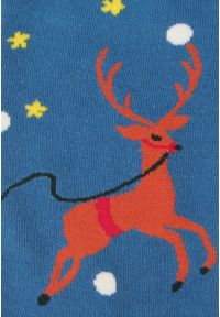 His Story - Tematyczne Skarpetki Bawełniane - Świąteczny Renifer. Kolor: niebieski. Materiał: elastan, bawełna, poliamid #5