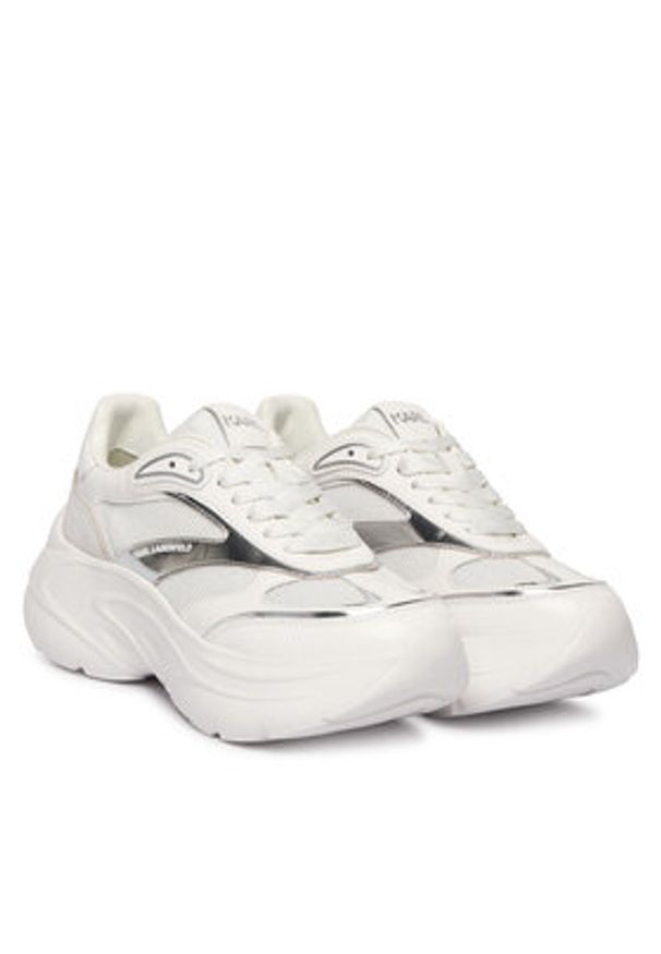 Karl Lagerfeld - KARL LAGERFELD Sneakersy Kontour Wedge KL68016 Biały. Kolor: biały. Materiał: skóra