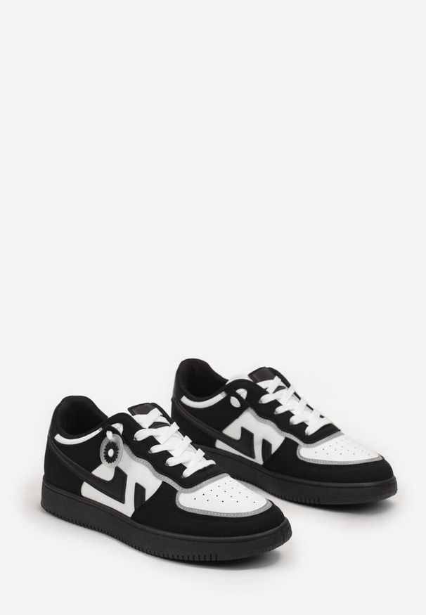 Born2be - Czarne Sneakersy przed Kostkę Sassidy. Wysokość cholewki: przed kostkę. Kolor: czarny